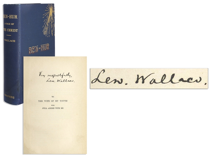 ''Ben-Hur: A Tale of the Christ'' Signed by Author Lew Wallace -- With JSA COA